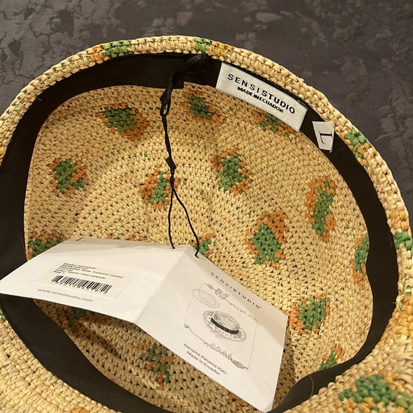 New With Tags Sensi-Studio Exclusive Leopard Print Straw Cap (Never Worn) - Picture 5 of 8